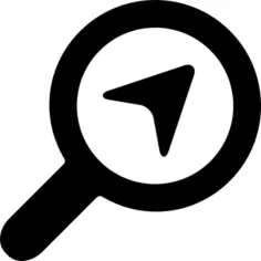 Magnifier with navigation arrow
