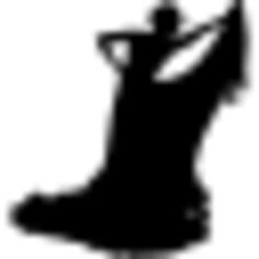 Traditional feminine flamenco dancer silhouette