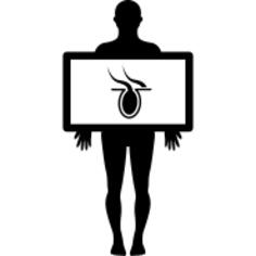 Male silhouette with body organ in x ray view