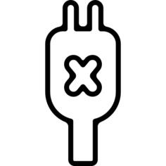 Plug connector with a cross outline