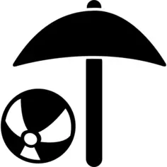 沙滩伞和沙滩球