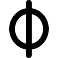 Circle with vertical line mathematical sign