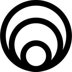 Three circles of different sizes one inside other