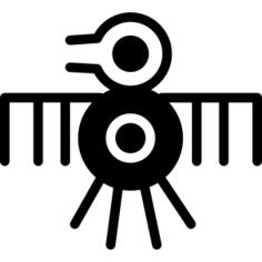 Bird old indian design of thin lines
