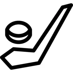 Ice hockey stick and puck