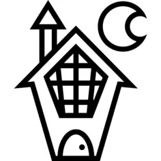 在月亮下的万圣夜房子