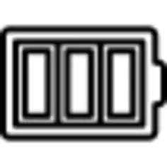 电池薄轮廓符号在一个圆圈