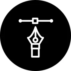 Calligraphy pen tip pointing to connector