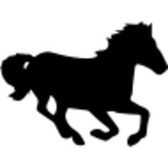 Horse in running motion silhouette