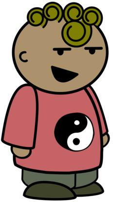 Yin yang cartoon boy