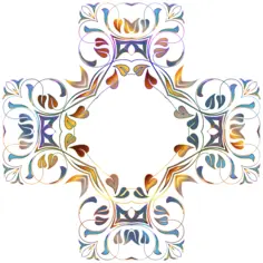 Crucifix frame in shiny leaves