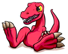 Red cartoon dragon