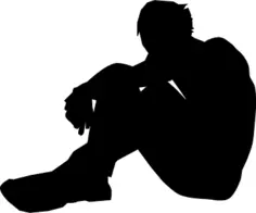 Resting man vector silhouette