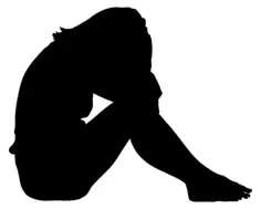 Upset girl silhouette