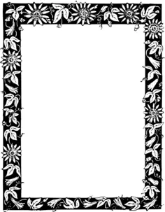 Flowery frame vector silhouette