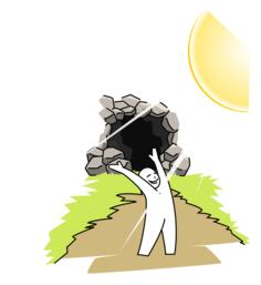 Man out of cave