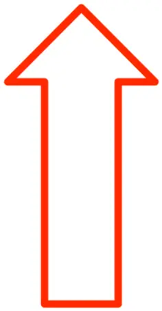 Red ''up'' arrow