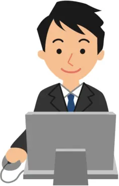 Male computer user vector drawing