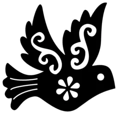 Ornamental bird silhouette