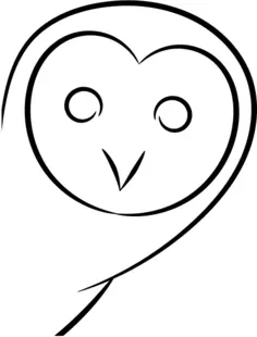 Owl black and white sketch