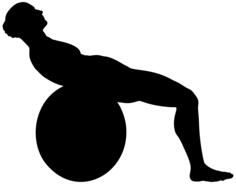 Man On Exercise Ball Silhouette