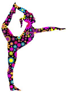 Floral stretching ballerina
