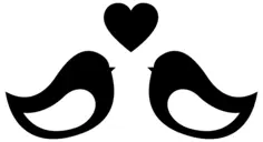 Love birds silhouette