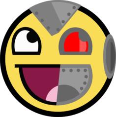 Awesome cyborg smiley