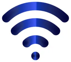 Blue wireless signal icon
