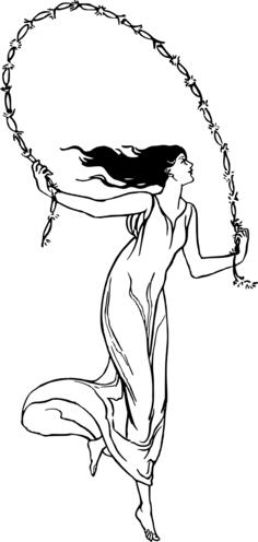 Lady skipping a floral rope