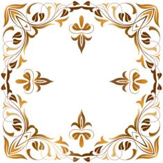 Clip art of square floral brown border