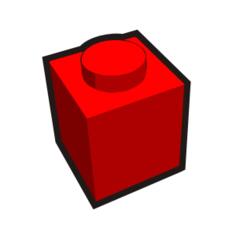 1x1 kid's brick element red vector image