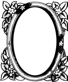Circular flower mirror frame vector image
