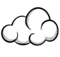 Vector clip art of think line art cloud