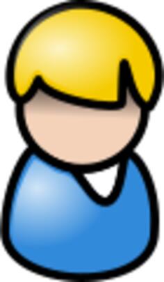 Vector drawing of Indian woman with short hair telephone operator icon
