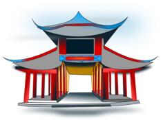 Vector clip art of Chinese house