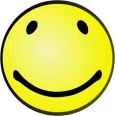 Vector illustration of oval smiley face