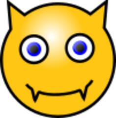 Vector image of devilish emoticon