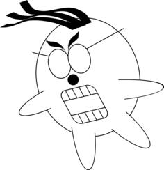 Angry cartoon character vector image