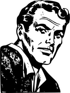 Vector graphics of hero male face