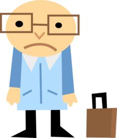Vector image of blue sad businessman
