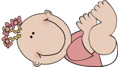 Vector image of a lying baby girl