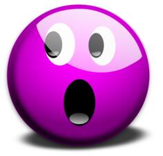 Vector graphics of purple OMG smiley
