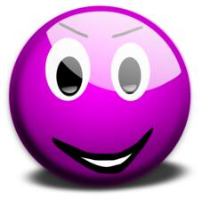 Vector illustration of purple cheeky smiley