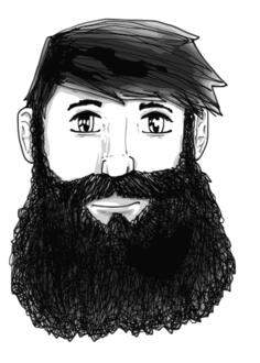 Vector clip art of bearded man