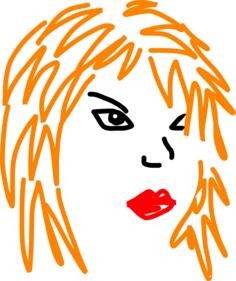 Vector image of girl with ginger hair