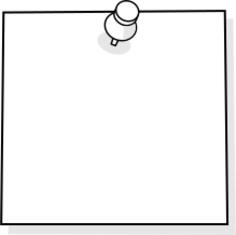 Blank note with thumbtack vector clip art