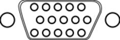 VGA connector with 15 Poles vector image