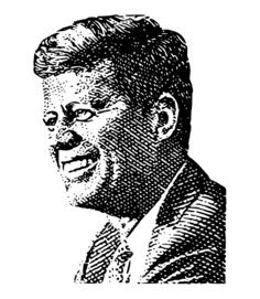 President J. F. Kennedy portrait vector drawing