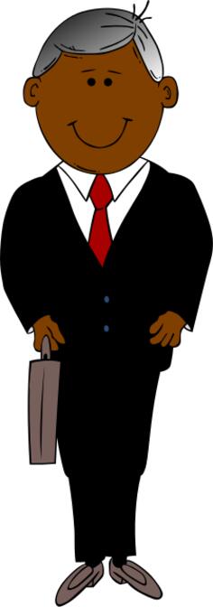 Man in black suit vector clip art